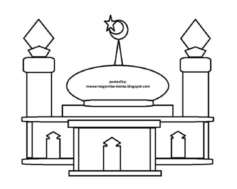 Mewarnai Gambar Kartun Tempat Ibadah Agama