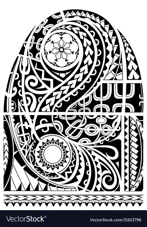 Maori Style Sleeve Tattoo Royalty Free Vector Image