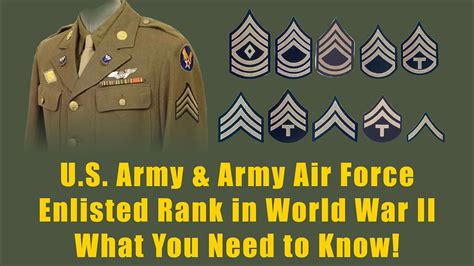 World War Ii Army And Army Air Force Enlisted Rank And Pay Youtube