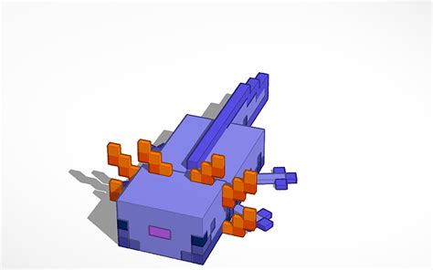 3d Design Blue Axolotl Minecraft Tinkercad