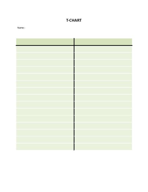 Simple T Chart Model Word Templates At