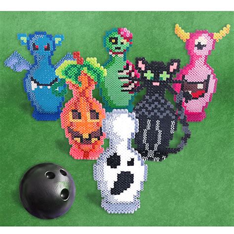 Halloween Bowling Pins Perler Bead Art Perler Beads Perler Bead