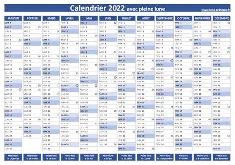 Calendrier 2021 2022 A Imprimer Gratuitement Calendrier Lunaire