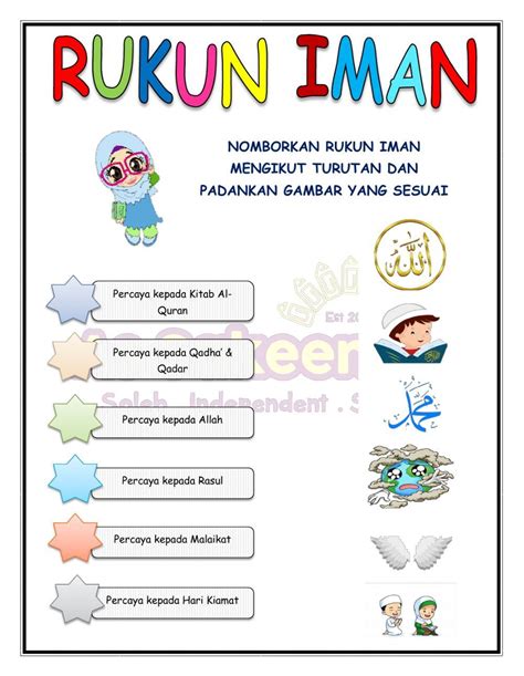 Prasekolah Worksheet Rukun Iman Rukun Iman Prasekolah Sumber