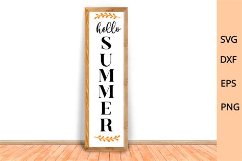 Hello Summer Porch Sign Svg Silhouette Graphic By Chamsae Studio