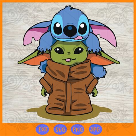 Baby Yoda And Stitch Baby Yoda Svg Yoda Svg Stitch Svg The