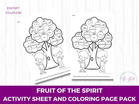 Fruit Of The Spirit Coloring Page And Activity Sheet Fruit Of The