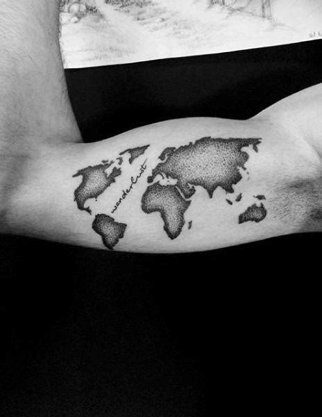 50 World Map Tattoo Designs For Men Adventure The Globe