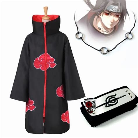 Naruto Akatsuki Cosplay Cloak Costume Sasuke Uchiha Tobi Pain Cape