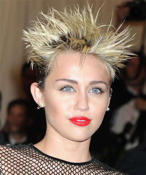 Short hair can pull off a range of looks—a rule miley cyrus knows well. Miley Cyrus Short Straight Alternative Hairstyle - Blonde ...