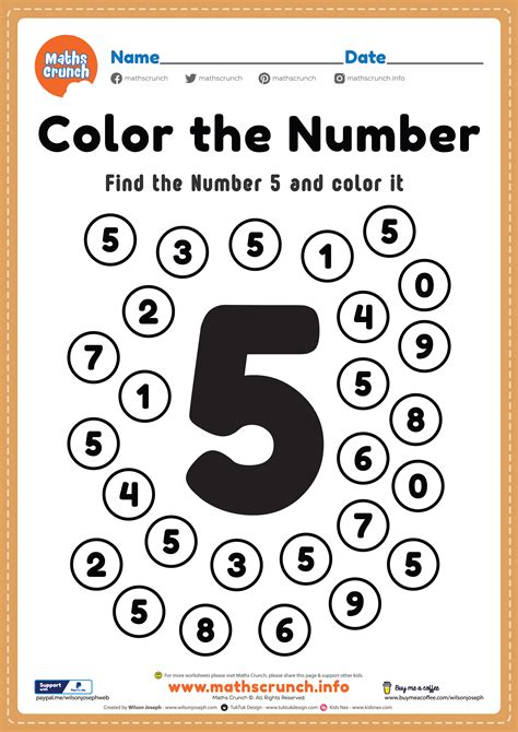 Number 5 Coloring Worksheet