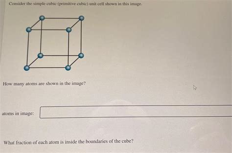 Answered Consider The Simple Cubic Primitive Cubic Unit Cell Shown In