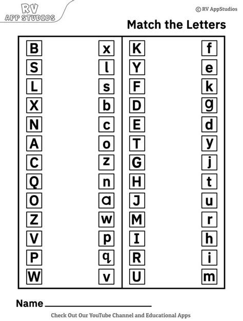 10 Best Alphabet Matching Printable Worksheets Pdf For Free At