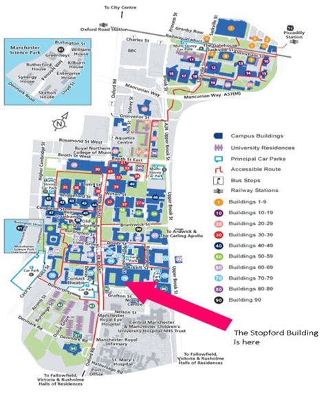 University Of Manchester Campus Map Map With States