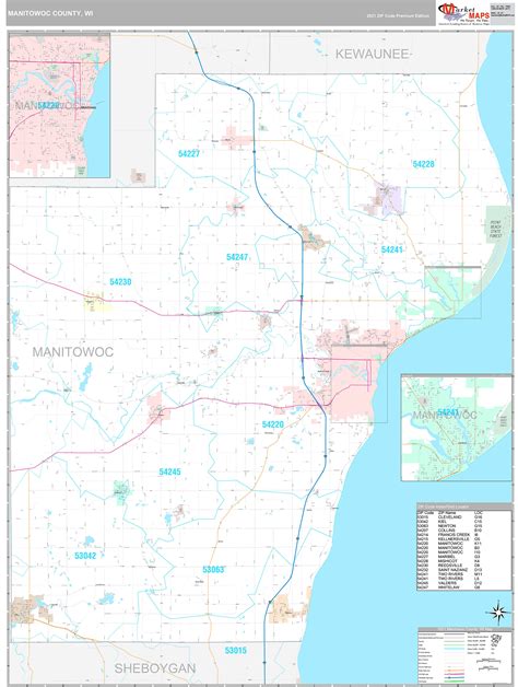 Manitowoc County Wi Wall Map Premium Style By Marketmaps