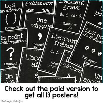 French Posters Accent Punctuation Marks FREEBIE High Res Classroom