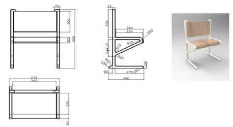 Student Chair Technical Drawing And 3d Model Download Scientific Diagram