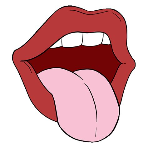 How To Draw A Mouth And Tongue Really Easy Drawing Tutorial Mouth