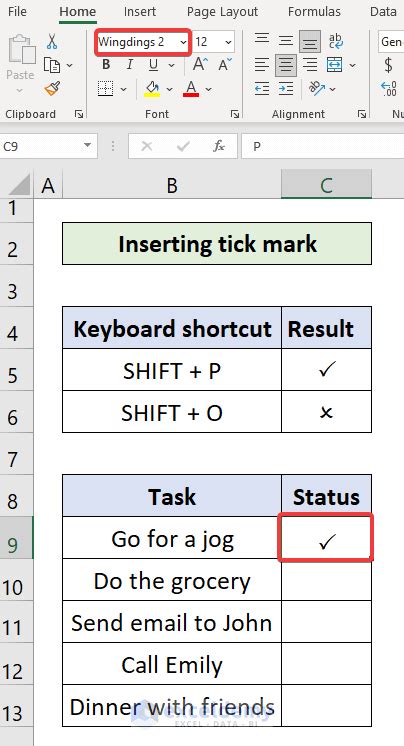 How To Insert Tick Mark In Excel 7 Useful Ways ExcelDemy