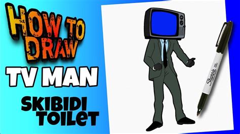 HOW TO DRAW TV MAN FROM SKIBIDI TOILET EASY STEP BY STEP Como