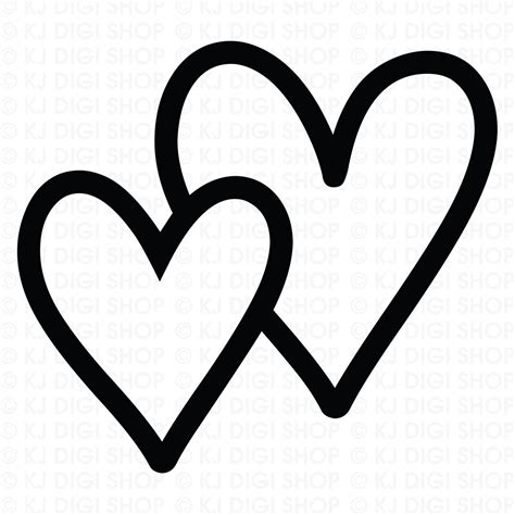 Hearts Svg Outline Hearts Svg Double Hearts Svg Hearts Outline Svg