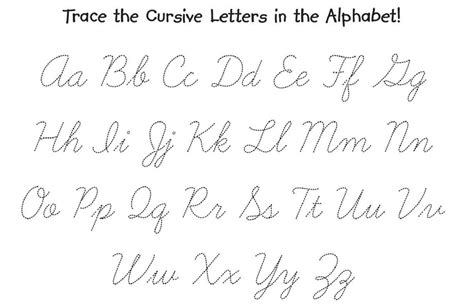 The Cursive Alphabet Printable