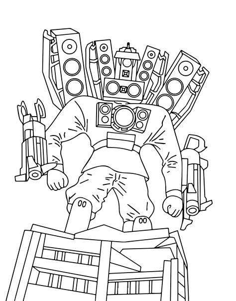 Giant Titan Speakerman Coloring Page Download Print Or Color Online