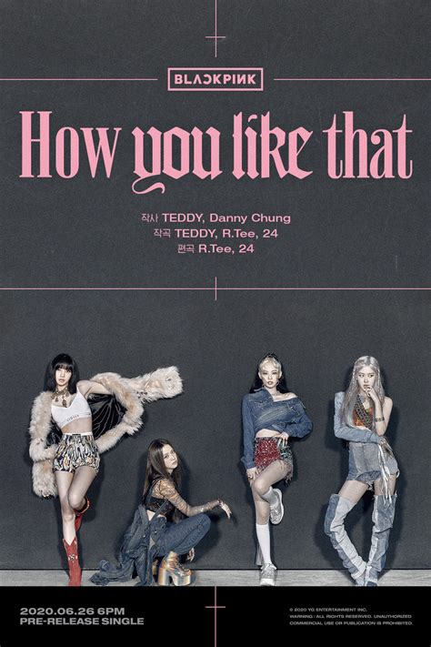 Blackpink Révèle Un Poster De Groupe Pour How You Like That K Gen