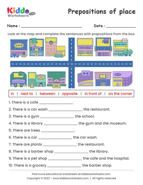 Free Printable Prepositions Of Place Worksheet Kiddoworksheets