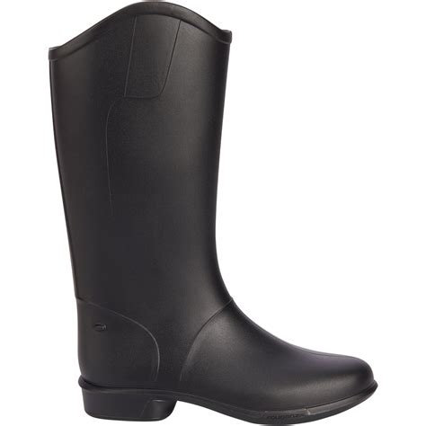 Kids Horse Riding Boots 100 Black Smoked Black Fouganza Decathlon