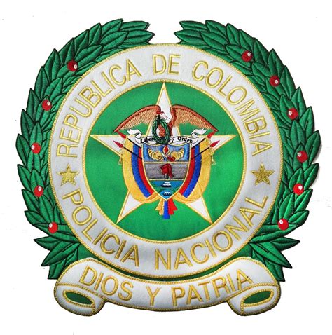 Escudo Heraldica PolicÍa Nacional DiseÑo Bordado Ponchado PatrÓn