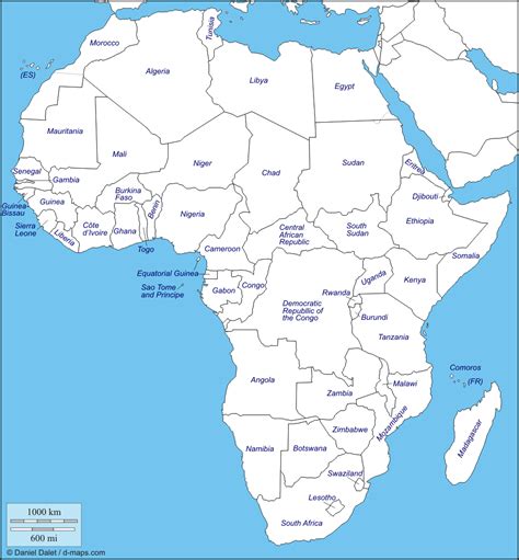 Labelled Map Of African Countries