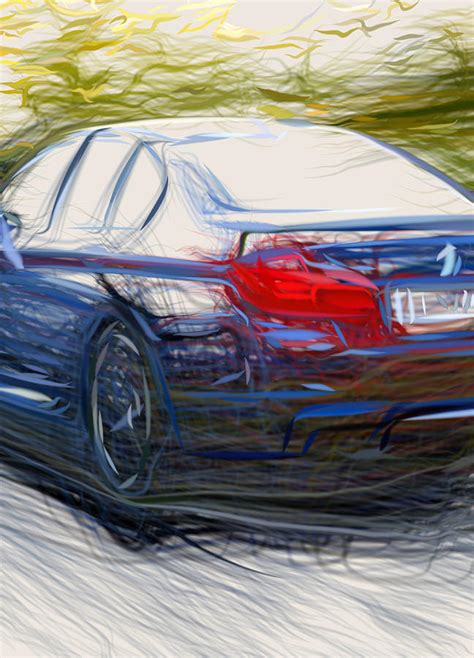 Bmw M5 F10 Drawing Digital Art By Carstoon Concept Fine Art America