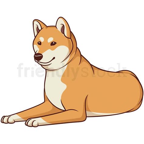 Cartoon Gorgeous Shiba Inu Vector Clip Art Illustration Friendlystock