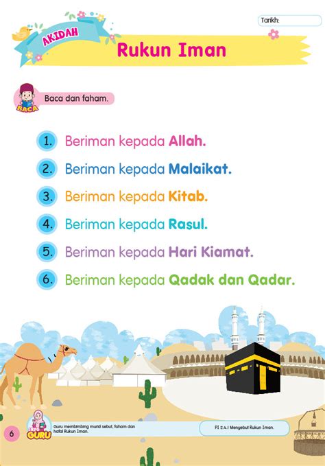 Soalan Rukun Iman Prasekolah Pendidikan Islam Pra Sekolah Radija