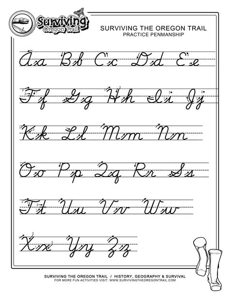 Cursive Alphabet 4th Grade Download Printable Cursive Alphabet Free