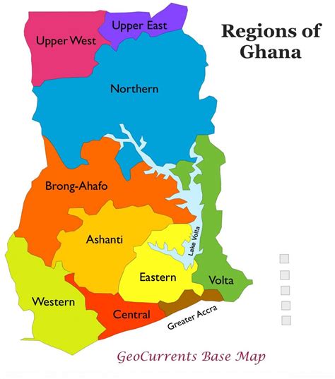 Ghana location on the africa map. Ghana map with regions - Map of ghana showing regions (Western Africa - Africa)