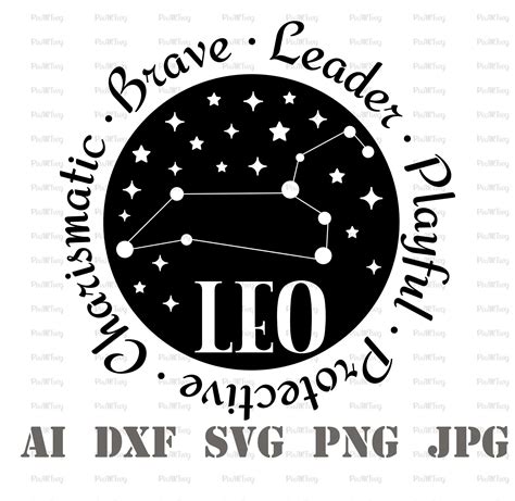 Leo Zodiac Constellations Svg Astrology Sign Svgzodiac Etsy