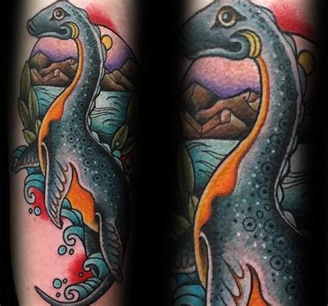 30 Loch Ness Monster Tattoo Designs For Men Mythological Creature Ink