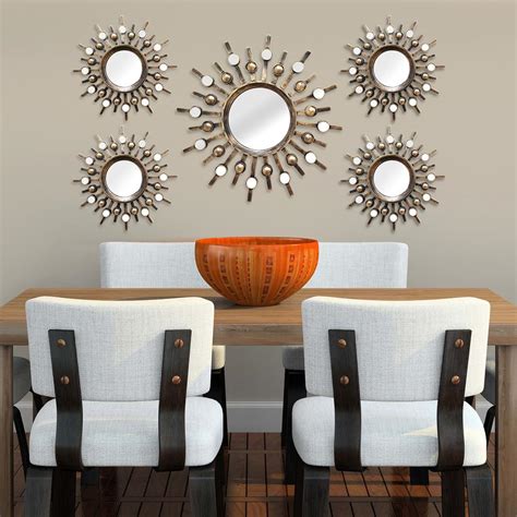 Stratton Home Decor Burst Wall Mirrors Set Of 5 Shd0087 The Home Depot