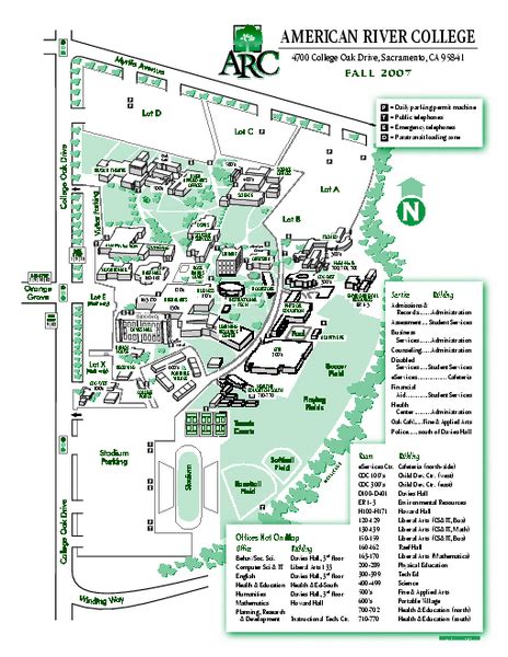 American River College Campus Map 4700 College Oak Drive Sacramento