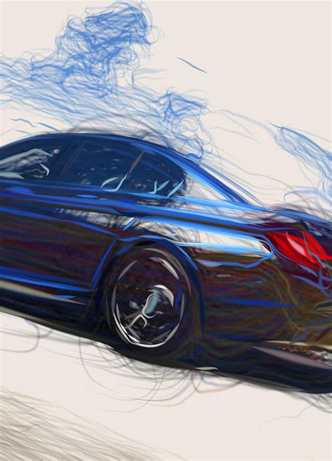 Bmw M5 F10 Drawing Digital Art By Carstoon Concept Fine Art America