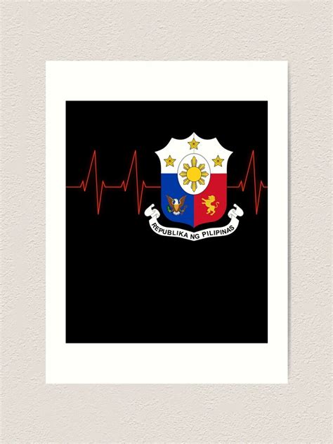 Heartbeat Philippines Emblem Republic Ng Pilipinas Art Print By