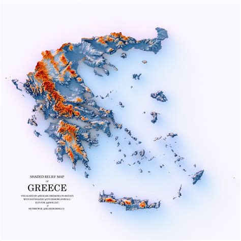 Shaded Relief Map Of Greece By Researchremora Maps On The Web