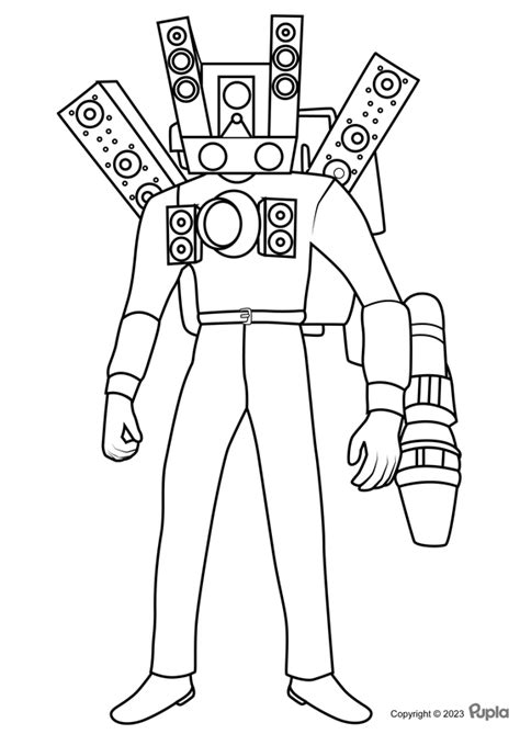 🖍️ Skibidi Toilet Titan Speakerman Printable Coloring Page For Free