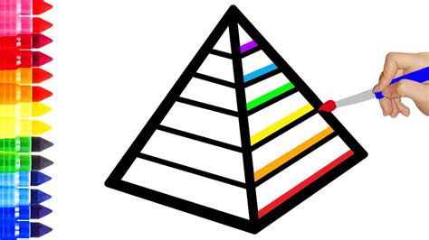 How To Draw Pyramid Easy Step By Step Drawing And Coloring Page For