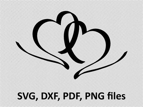 Two Heart Svg File Heart Vector Heart Cut File Love Svg Etsy