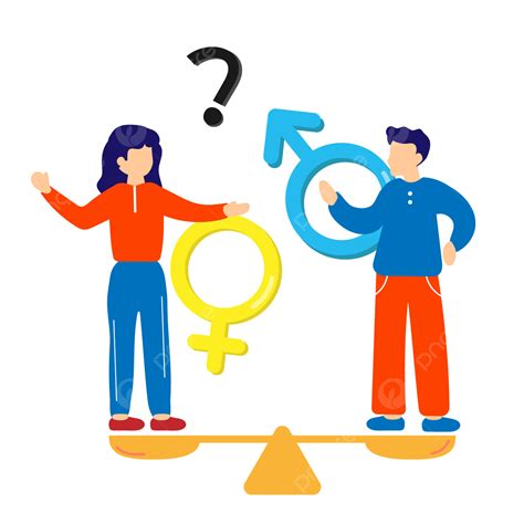 Asking About Gender Equality Cartoon Illustration Asking Gender