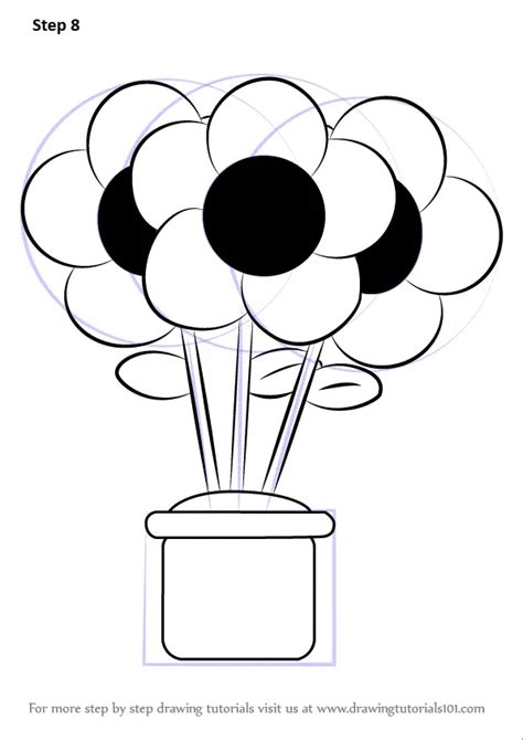 Learn How To Draw A Flower Pot Flowers Step By Step Drawing Tutorials