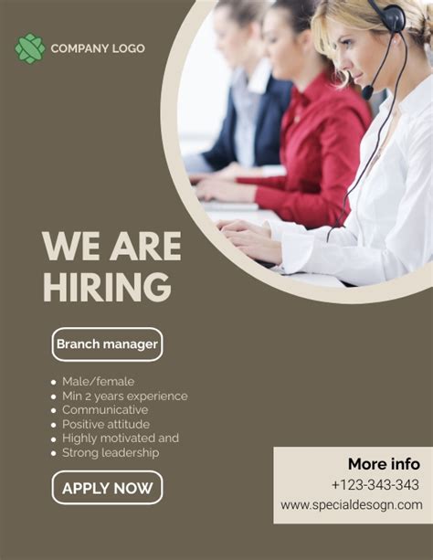 We Are Hiring Flyer Template Postermywall